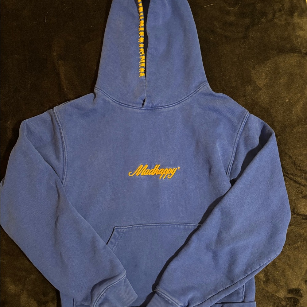 Madhappy Royal Blue Hoodie with Yellow Patch